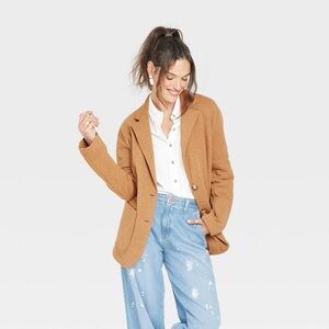 Women's Knit Blazer Universal Thread Heather Brown